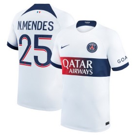 Günstige Fußballtrikots Paris Saint-Germain N.Mendes 25 Auswärtstrikot 2023-24 Kurzarm